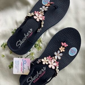Skechers Cali Meditation Glass Daisy Women’s Sandals - Size 8 Navy Floral